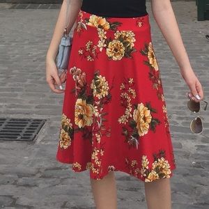 JM Fleurette Floral midi skirt